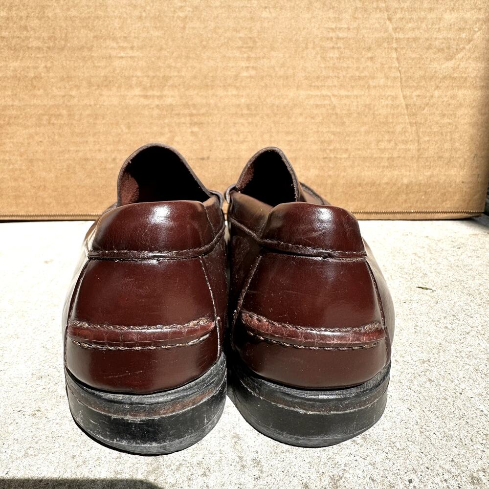Allen Edmonds Randolph Penny Loafers Stacked Heel Leather Cordovan Burgundy 7.5D - Picture 5 of 9